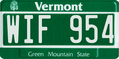 VT license plate WIF954