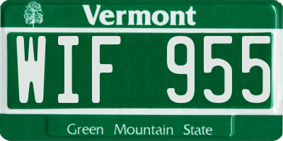 VT license plate WIF955