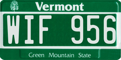 VT license plate WIF956