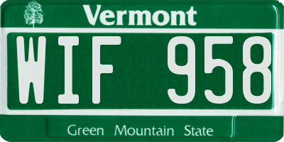 VT license plate WIF958