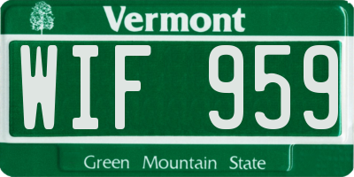 VT license plate WIF959