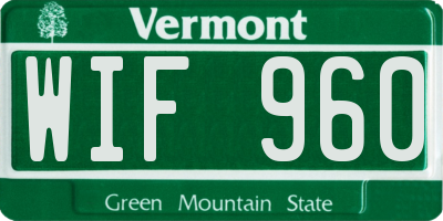 VT license plate WIF960