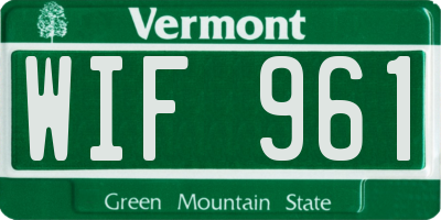VT license plate WIF961