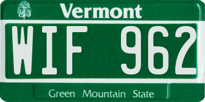 VT license plate WIF962