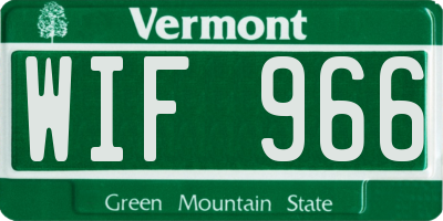 VT license plate WIF966