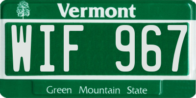 VT license plate WIF967