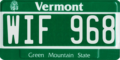 VT license plate WIF968