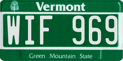 VT license plate WIF969