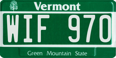 VT license plate WIF970