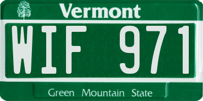 VT license plate WIF971