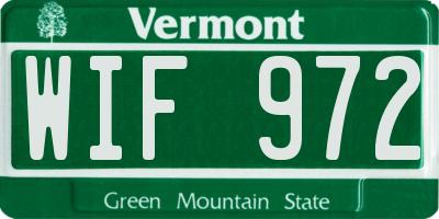 VT license plate WIF972