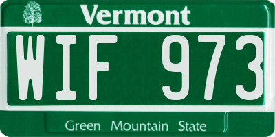 VT license plate WIF973