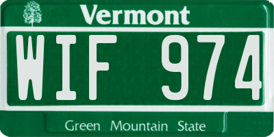 VT license plate WIF974