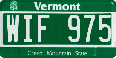 VT license plate WIF975