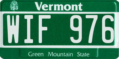 VT license plate WIF976