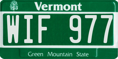 VT license plate WIF977