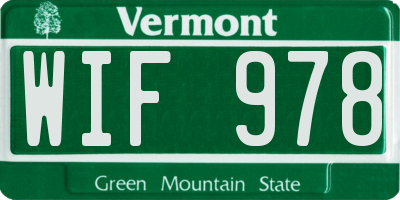 VT license plate WIF978