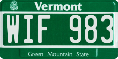 VT license plate WIF983