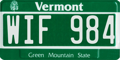 VT license plate WIF984
