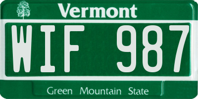 VT license plate WIF987