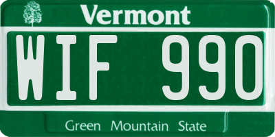 VT license plate WIF990