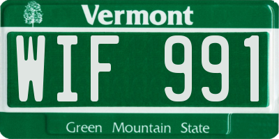 VT license plate WIF991