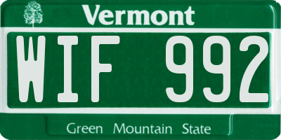VT license plate WIF992