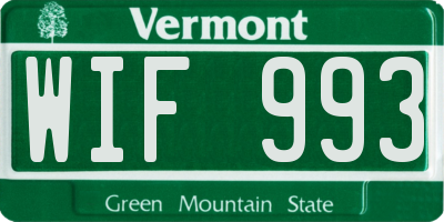 VT license plate WIF993