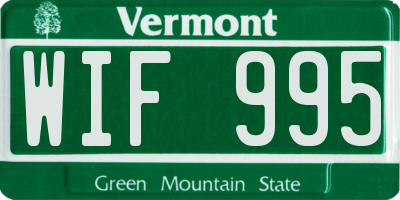 VT license plate WIF995