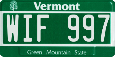 VT license plate WIF997