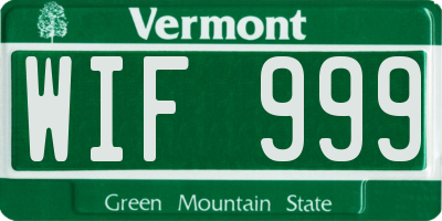VT license plate WIF999