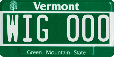 VT license plate WIG000