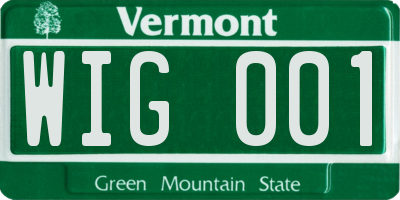 VT license plate WIG001