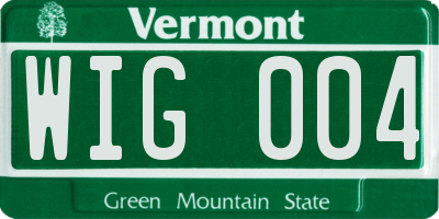 VT license plate WIG004