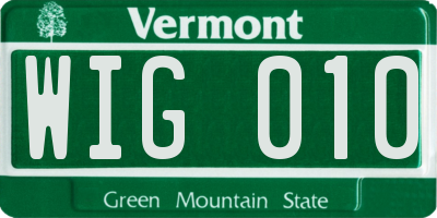 VT license plate WIG010