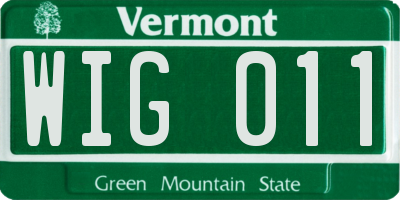 VT license plate WIG011