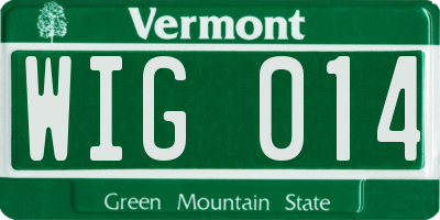 VT license plate WIG014