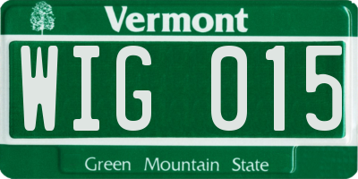 VT license plate WIG015