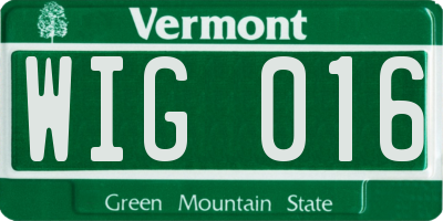 VT license plate WIG016