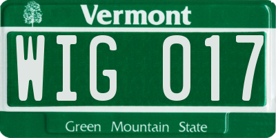 VT license plate WIG017