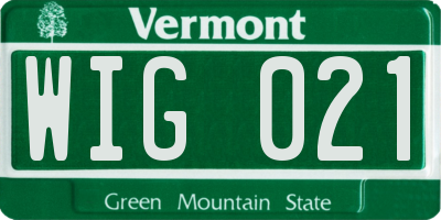 VT license plate WIG021