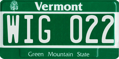VT license plate WIG022