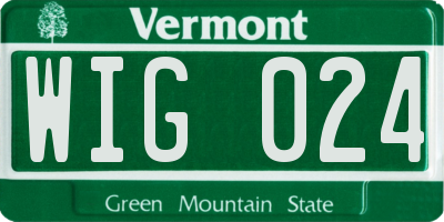 VT license plate WIG024