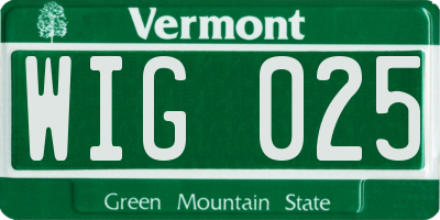 VT license plate WIG025