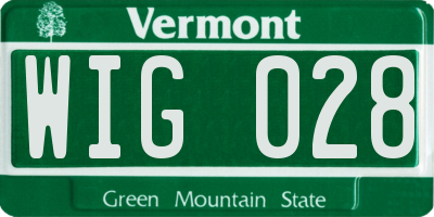 VT license plate WIG028