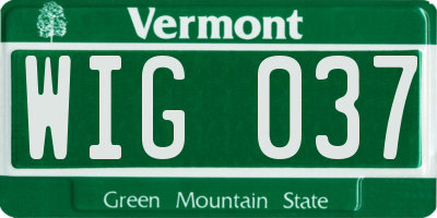 VT license plate WIG037