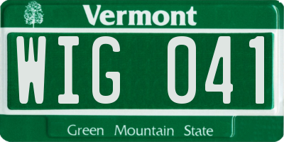 VT license plate WIG041