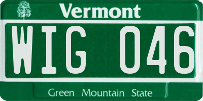 VT license plate WIG046
