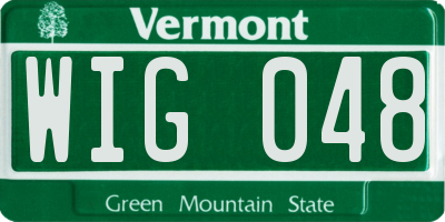 VT license plate WIG048