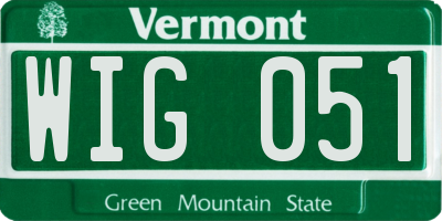 VT license plate WIG051